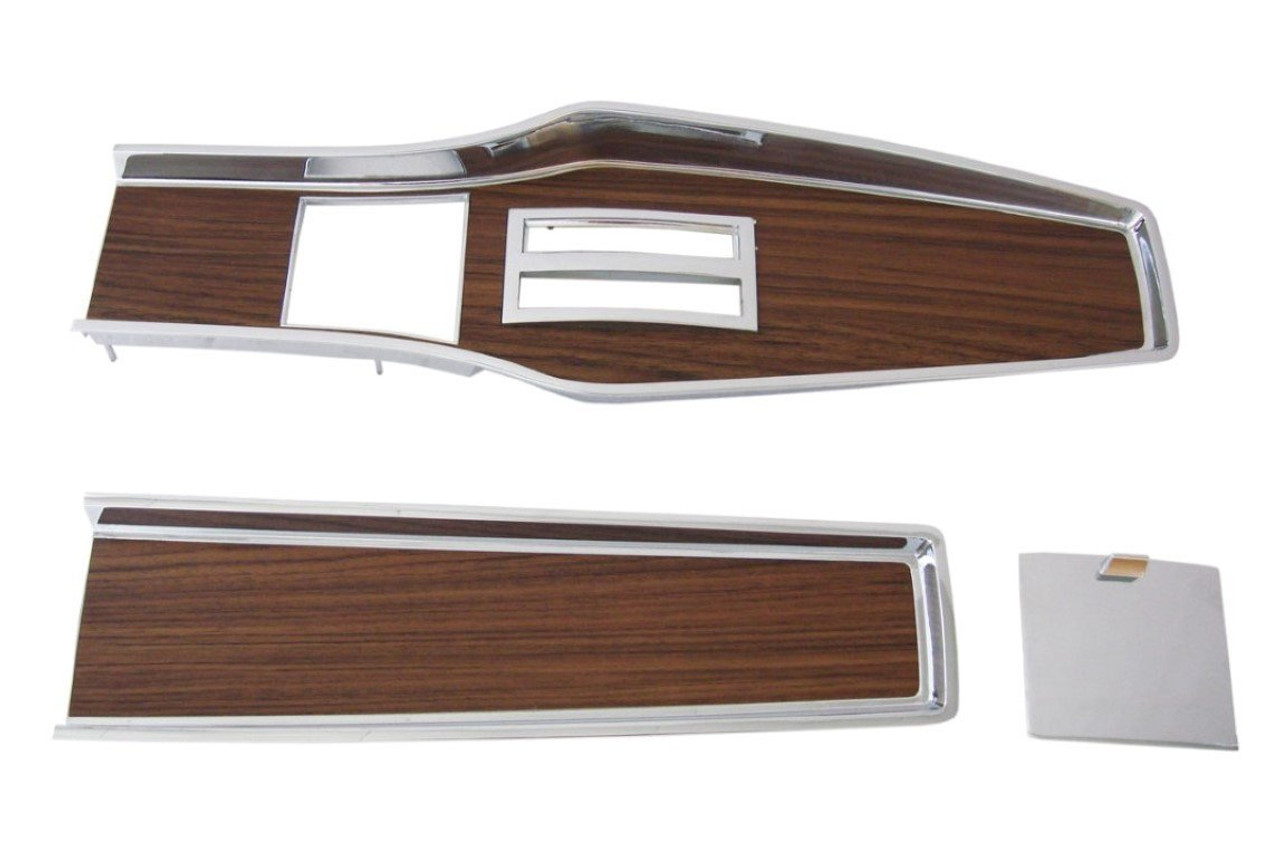 331A-70SET Mopar 1969-71 A-body Diecast Woodgrain Automatic Console Plate KitA